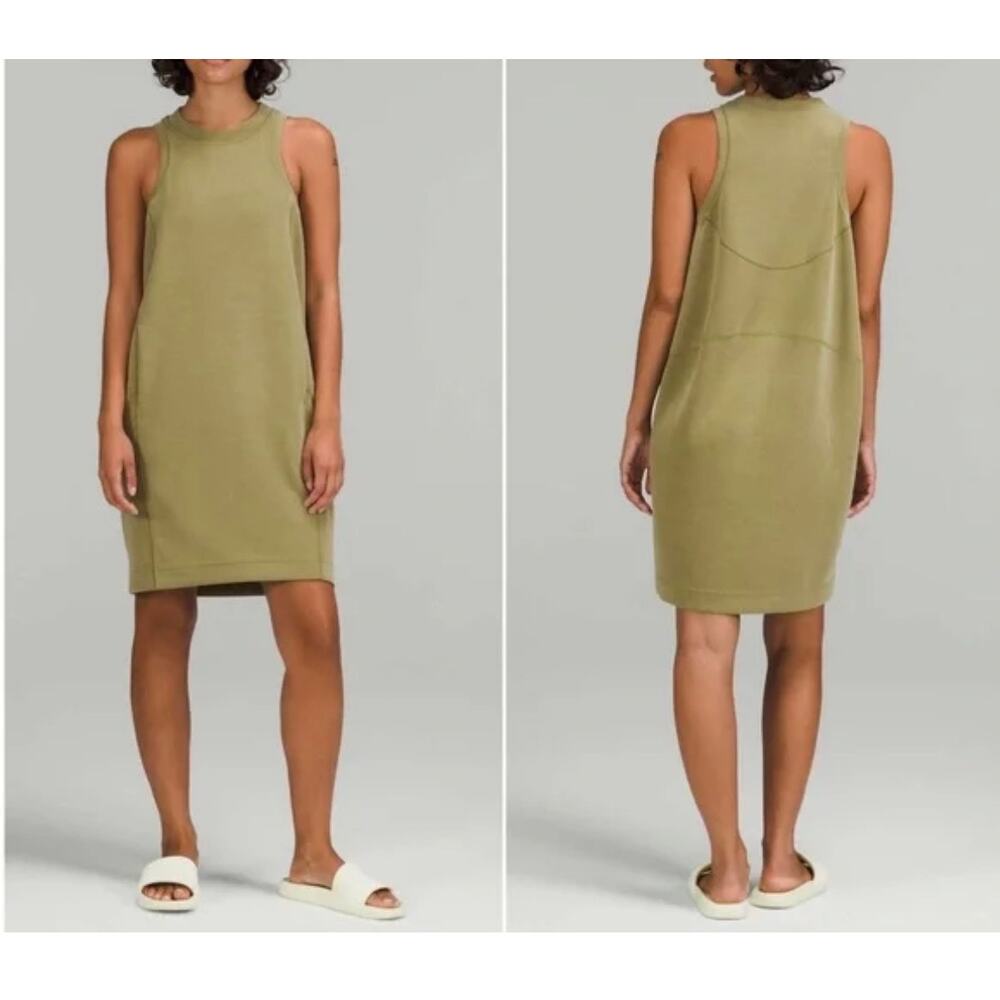 Lululemon Softstreme Back In Action Dress Bronze Olive Green Sz. 6